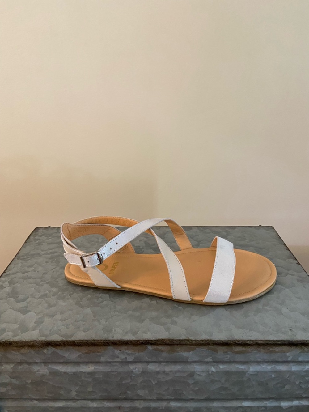 Shapen Calla White Barefoot Sandals- Size 39
